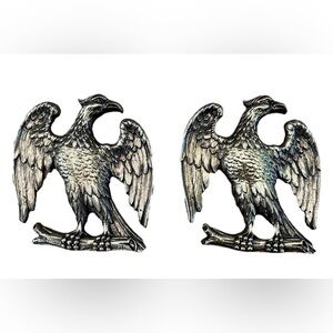 Vintage Eagle Plaque Hanging Wall Plastic Resin Retro Pair 2 Lot Mini Small MCM